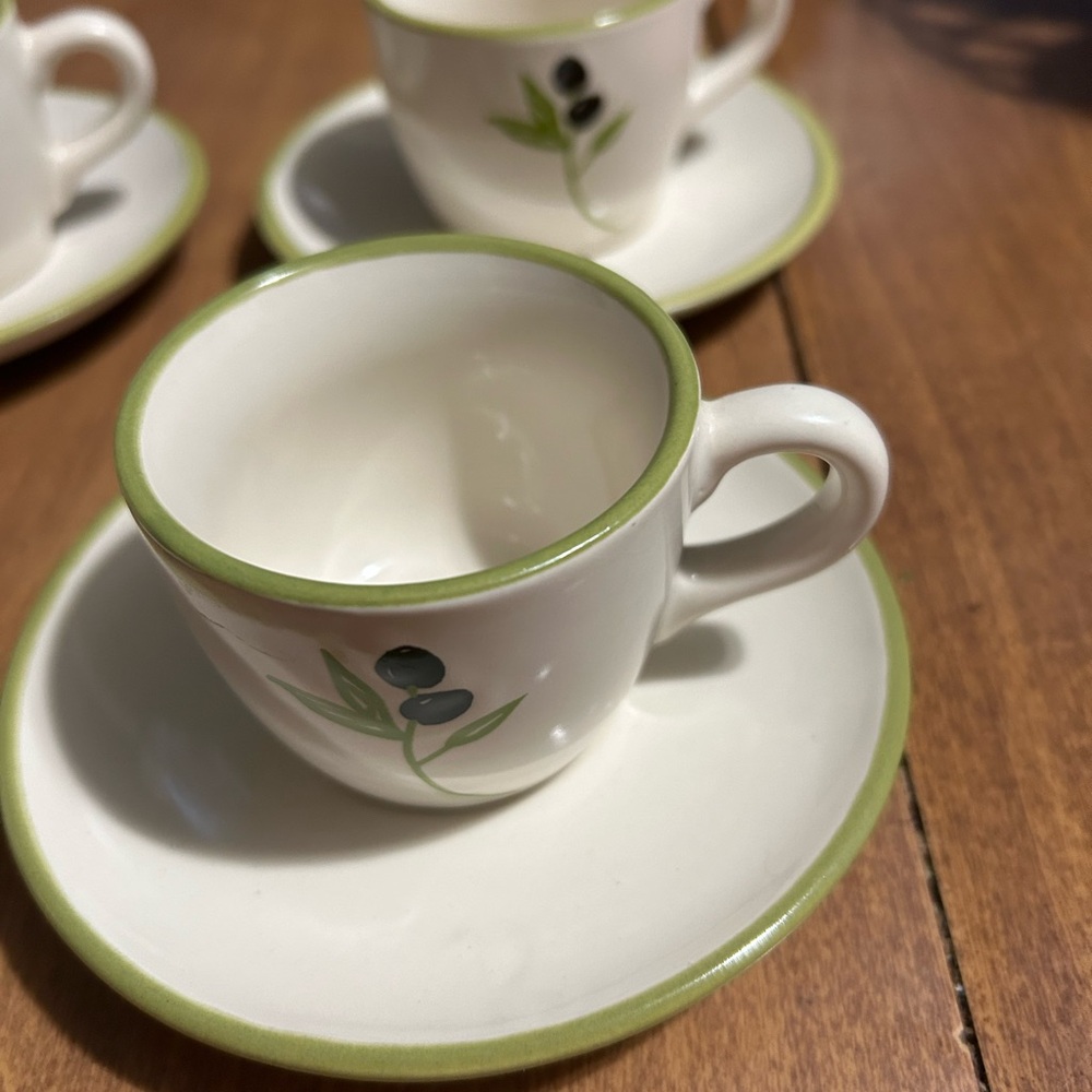 MSRF Inc. Ceramic Espresso Cup and Saucer Set 8 Piece - Picture 2 of 10